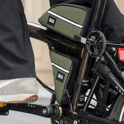 Torba sakwa trójkątna na ramę rowerową 0.3l - zielona Torba sakwa trójkątna na ramę rowerową 0.3l - zielona
