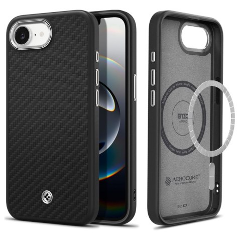 Etui case na iPhone 16e Enzo Aramid MagSafe - czarne Etui case na iPhone 16e Enzo Aramid MagSafe - czarne