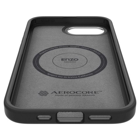 Etui case na iPhone 16e Enzo Aramid MagSafe - czarne Etui case na iPhone 16e Enzo Aramid MagSafe - czarne