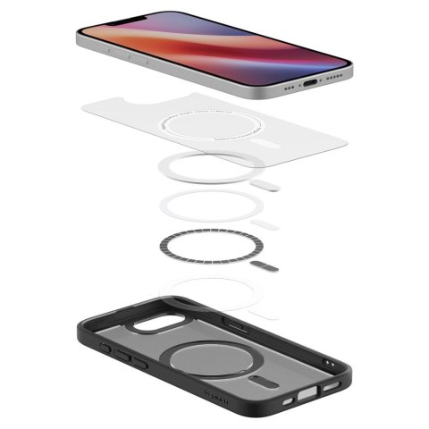 Etui case na iPhone 16e Ultra Hybrid MagSafe - czarne półprzezroczyste Etui case na iPhone 16e Ultra Hybrid MagSafe - czarne półprzezroczyste