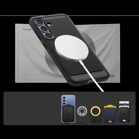 Etui na Samsung Galaxy S25 Rugged Armor Mag MagSafe - czarny mat Etui na Samsung Galaxy S25 Rugged Armor Mag MagSafe - czarny mat
