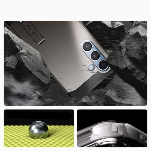 Etui na Samsung Galaxy S25 z podstawką Tough Armor MagSafe - szare Etui na Samsung Galaxy S25 z podstawką Tough Armor MagSafe - szare