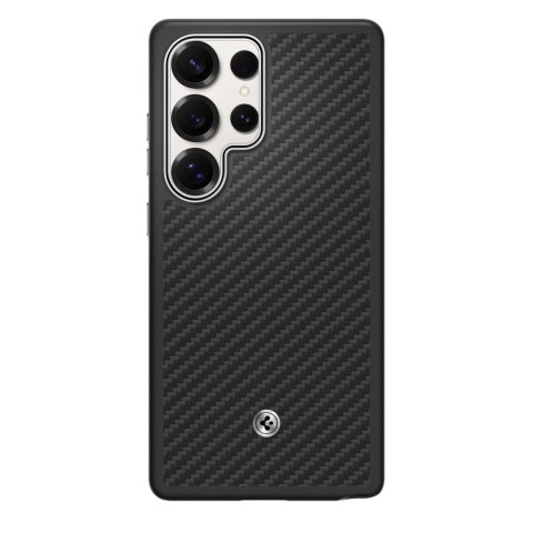 Etui silikonowe Spigen Enzo Aramid z ringiem MagFit do Samsung Galaxy S25 Ultra - czarne