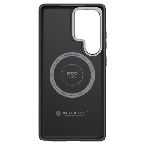 Etui silikonowe Spigen Enzo Aramid z ringiem MagFit do Samsung Galaxy S25 Ultra - czarne