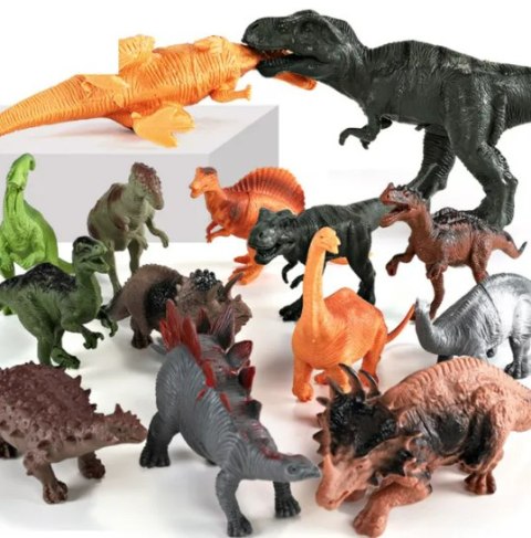 Zestaw figurek dinozaur 44 elementów z poręcznym pudełkiem