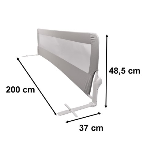 Barierka osłona ochronna do łóżka otwierana 200 cm szara Barierka osłona ochronna do łóżka otwierana 200 cm szara
