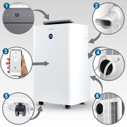 Klimatyzator przenośny 14000 BTU osuszacz grzanie WiFi 37l/24h Berdsen BD-583 Klimatyzator przenośny 14000 BTU osuszacz grzanie WiFi 37l/24h Berdsen BD-583