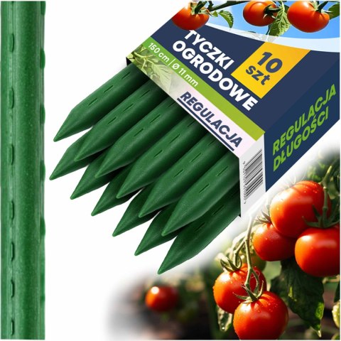 Tyczki do roślin 150 cm Plonos PL-940 zielone 10szt Tyczki do roślin 150 cm Plonos PL-940 zielone 10szt