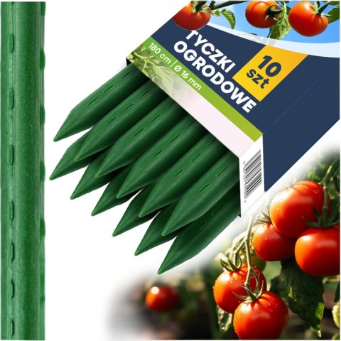 Tyczki do roślin 180 cm Plonos PL-940 zielone 10szt Tyczki do roślin 180 cm Plonos PL-940 zielone 10szt