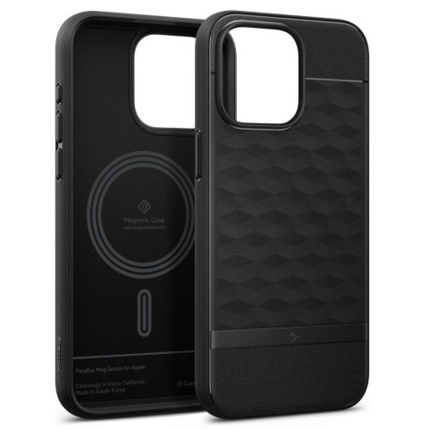 Etui case na iPhone 15 Pro Caseology Parallax Mag z MagSafe - czarny mat Etui case na iPhone 15 Pro Caseology Parallax Mag z MagSafe - czarny mat