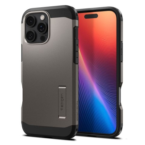 Etui case na iPhone 16 Pro z podstawką Tough Armor MagSafe - gunmetal