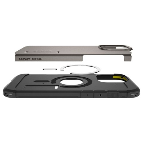 Etui case na iPhone 16 Pro z podstawką Tough Armor MagSafe - gunmetal