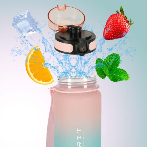 Butelka na wodę bidon z ustnikiem sportowy 600ml różowo-niebieski Butelka na wodę bidon z ustnikiem sportowy 600ml różowo-niebieski