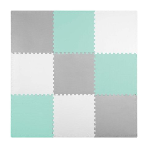 Duża mata piankowa puzzle Ricokids 180x180cm 9 szt szaro-turkusowa Duża mata piankowa puzzle Ricokids 180x180cm 9 szt szaro-turkusowa
