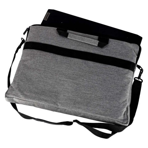 Torba na laptopa 15,6 cali etui pokrowiec z paskiem teczka damska męska mocna szara