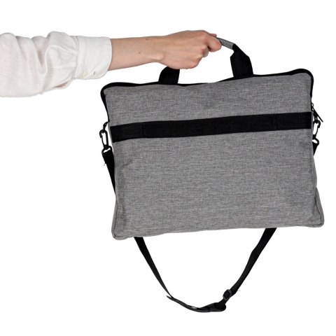 Torba na laptopa 15,6 cali etui pokrowiec z paskiem teczka damska męska mocna szara
