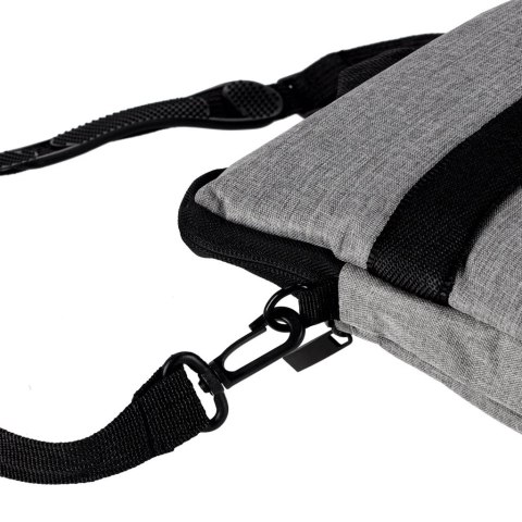 Torba na laptopa 15,6 cali etui pokrowiec z paskiem teczka damska męska mocna szara