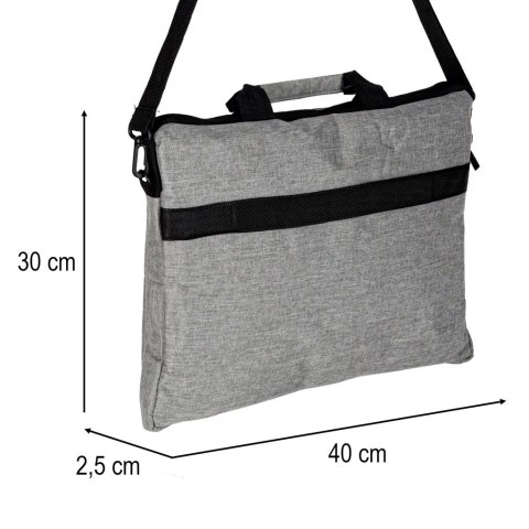Torba na laptopa 15,6 cali etui pokrowiec z paskiem teczka damska męska mocna szara
