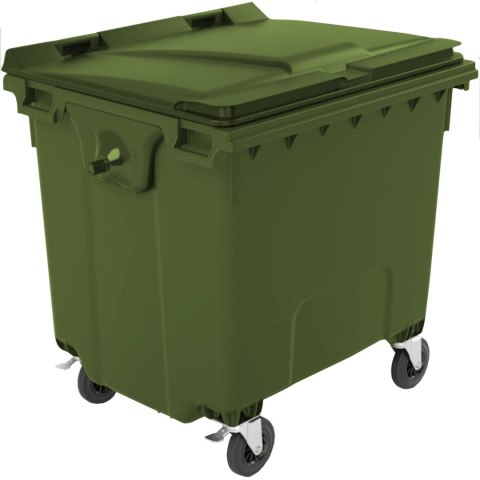 Kontener pojemnik na odpady śmieci komunalne PZH EN 840-2 DIN 1100L - zielony