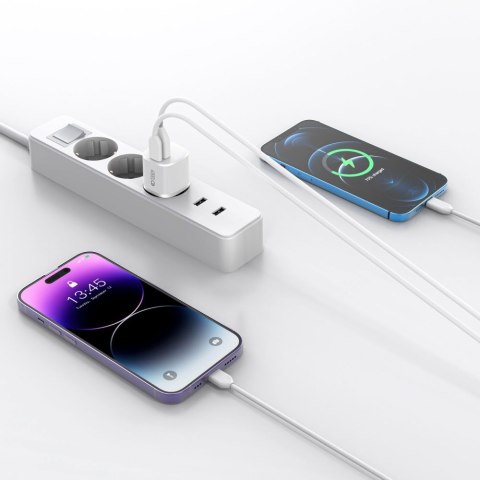 Ładowarka sieciowa C20W mini USB-C PD 20W / USB-A QC 3.0 - czarna