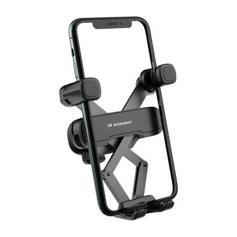 Uchwyt grawitacyjny na telefon na kratkę w samochodzie czarny Uchwyt grawitacyjny na telefon na kratkę w samochodzie czarny