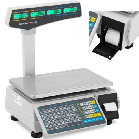 Waga sklepowa handlowa z drukarką etykiet LCD 30 kg / 15 g Waga sklepowa handlowa z drukarką etykiet LCD 30 kg / 15 g