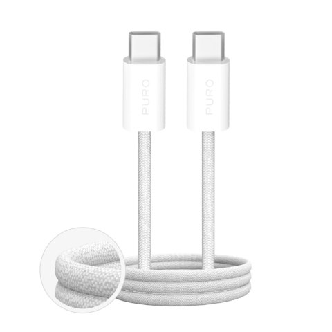 Kabel przewód USB-C w oplocie Fabrik 4 100W 1m - biały Kabel przewód USB-C w oplocie Fabrik 4 100W 1m - biały