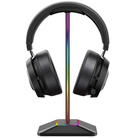 Stojak uchwyt biurkowy gamingowy na słuchawki z hubem USB podświetlany RGB LED