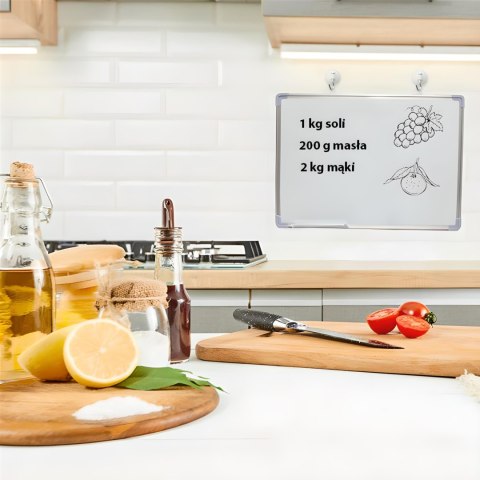 Tablica suchościeralna magnetyczna z akcesoriami biała 60 x 45 cm - zestaw