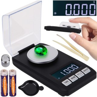 Waga jubilerska elektroniczna przenośna na baterie 0.001-20g / 0.001g