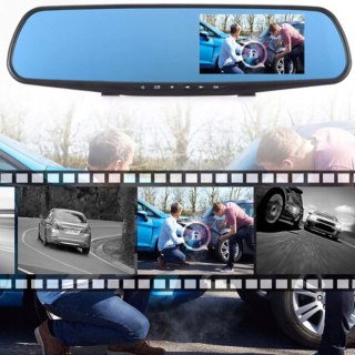 Wideorejestrator kamera samochodowa z detekcją ruchu LUSTERKO Full HD TF 12 V