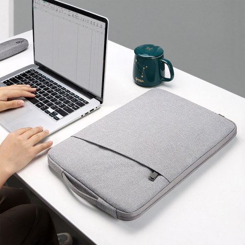 Etui miękki pokrowiec na laptop 14-15,6'' - szary