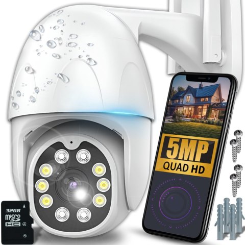 Kamera zewnętrzna obrotowa do monitoringu ZOOM WIFI SD 32 GB