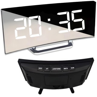 Zegarek budzik elektroniczny z termometrem datą lustro LED