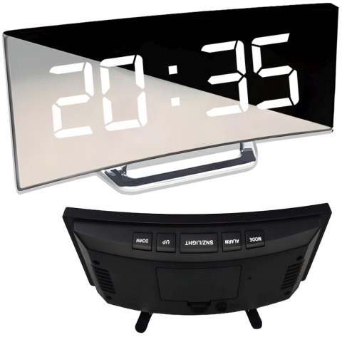 Zegarek budzik elektroniczny z termometrem datą lustro LED