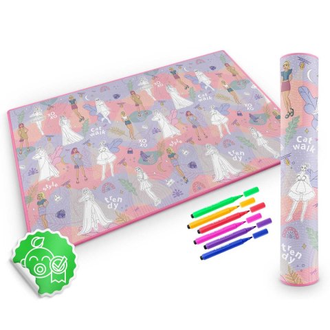 Mata piankowa do kolorowania zwijana 200 x 120 x 0,3 cm Ricokids RK-343