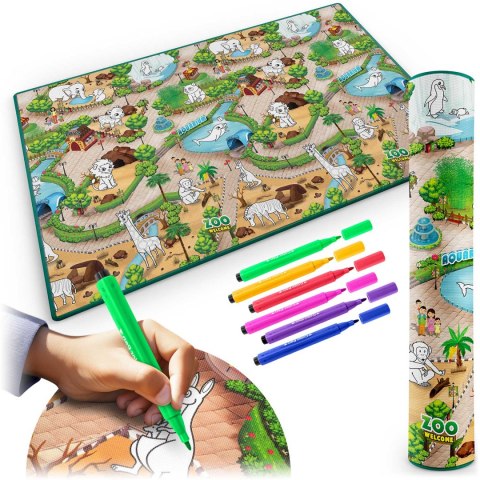 Mata piankowa do kolorowania zwijana 200 x 120 x 0,3 cm Ricokids RK-343