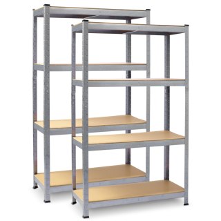 Regał metalowy magazynowy zestaw 2 szt. 180 x 90 x 40 cm Plonos PL-702